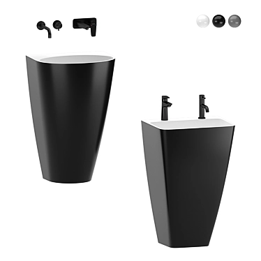 Elegant Omnires Washbasin Set 3D model image 1 