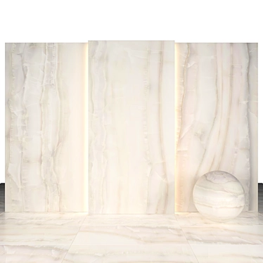 Elegant Akoya White Marble Slabs 3D model image 1 