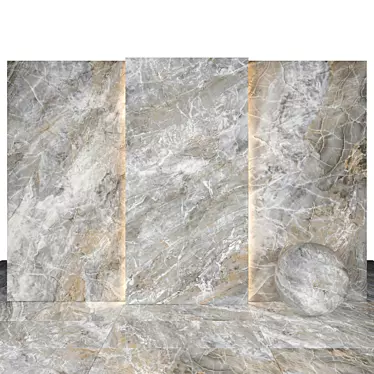 Canyon Gray Marble: Elegant Natural Stone 3D model image 1 