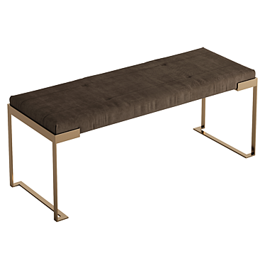 Luxury Fendi Aura Bench - Golden Metal Finish 3D model image 1 