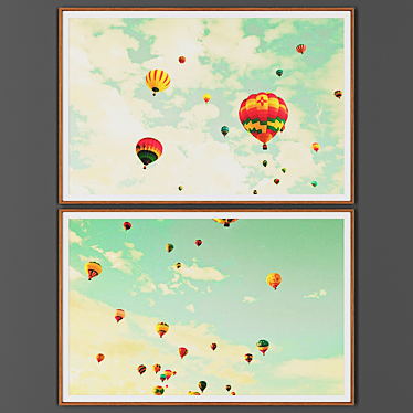 Wooden Frame Picture Set 3D model image 1 