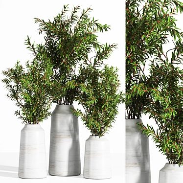 Elegant Gray Branch Pot 3D model image 1 