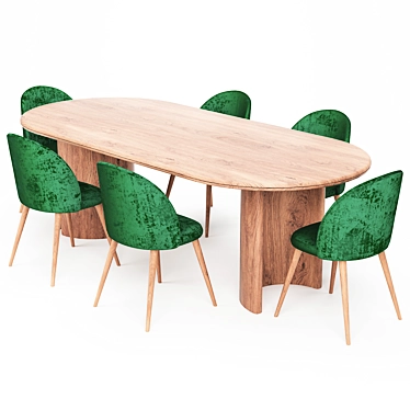 Modern Paden Dining Table Set 3D model image 1 