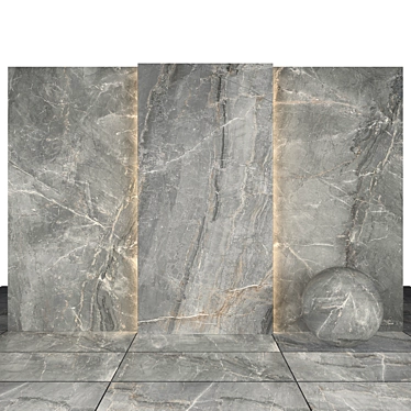 Elegant Light Gray Marble Slabs 3D model image 1 