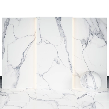 Statuario White Marble: 10 Texture Slabs & Tiles 3D model image 1 