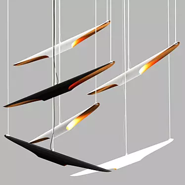 Sleek Coltrane Pendant Light 3D model image 1 