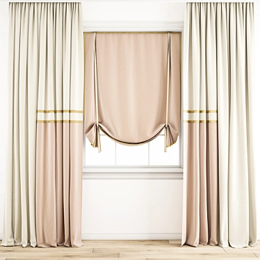 Polygonal Curtain Model - High Quality, Various Formats 3D model image 1 