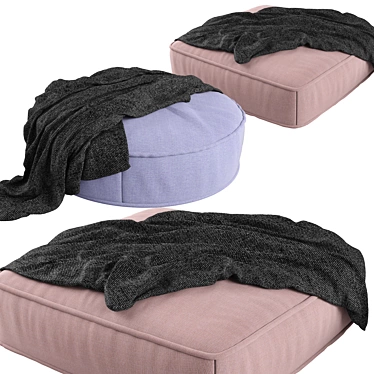 Versatile Floor Pouf Ottoman 3D model image 1 