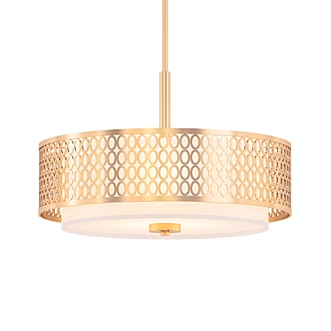 Jules Collection 3-Light Drum Pendant 3D model image 1 