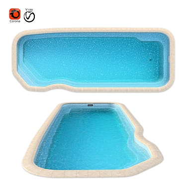 Venezuela Comfort Composite Pool: Seamless Design, 10.3m Length, 3.95m Width, 1.9m 3D model image 1 