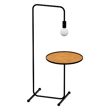 Black Guest Floor Lamp with Tray 3D model image 1 