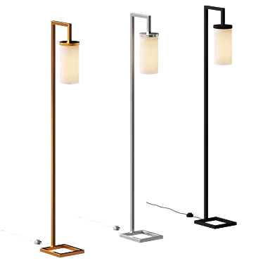 Modern Metal Hook Floor Lamp 3D model image 1 
