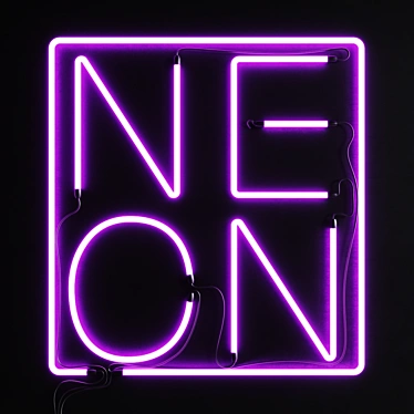 Dynamic Glow: Customizable Neon Sign 3D model image 1 