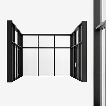 Panoramic glazing. A door. four