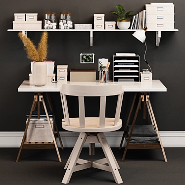 Sleek Workspace Solution: IKEA Office Set 3D model image 1 