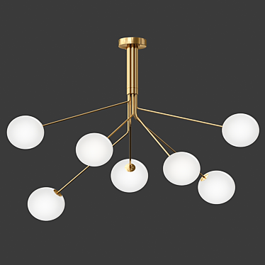 Minimalist Sputnik Chandelier with Adjustable Arms 3D model image 1 