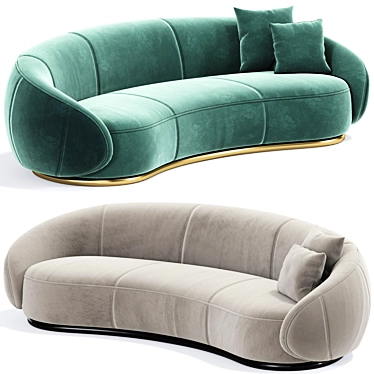 Glamour Curved Sofa: Vray & Corona-Compatible 3D model image 1 