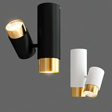 Modern Metal SIF Lamp - Black+Gold/White+Gold 3D model image 1 