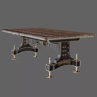 Industrial Steel Vintage Table: BRUNEL 3D model image 1 