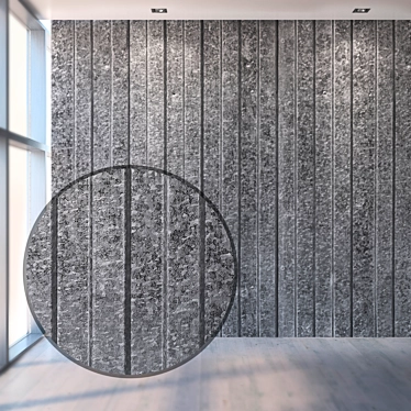 Title: Seamless Galvanized Metal Textured Wall 3D model image 1 