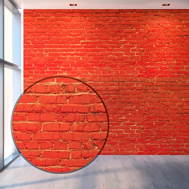 Title: Authentic Red Brick Wall 3D model image 1 
