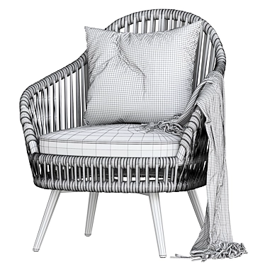 Elegant Daisy Swivel Chair 3D model image 1 