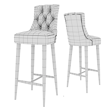 Elegant Upholstered Bar Chair 3D model image 1 