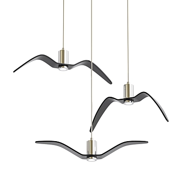 Night Birds: Elegant Pendant Light 3D model image 1 