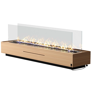Modern Independent Wood Fireplace 3D model image 1 