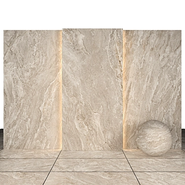 Prime Beige Stone: 10 Textured Slabs & Floor Tiles 3D model image 1 