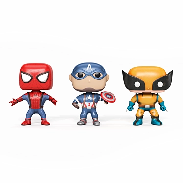 Funko Pop Trio: Fun and Collectible 3D model image 1 