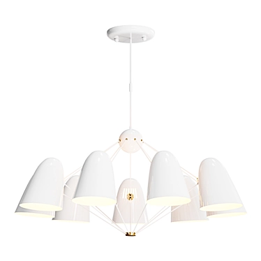 Nordic Style Chandelier "Humpen" on Rod 3D model image 1 