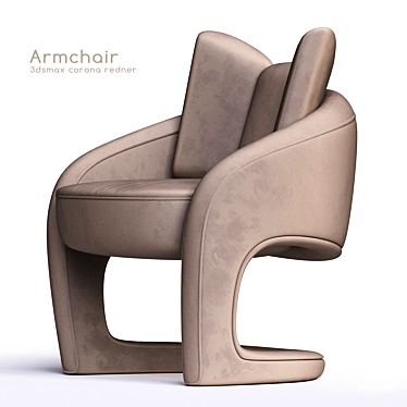Modern Brown Armchair: Stylish & Comfortable 3D model image 1 