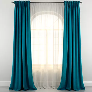 Flamish Fold Curtain: Elegance Unfolded 3D model image 1 