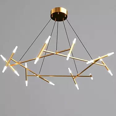 Elegant Pentagonal Chandelier 3D model image 1 