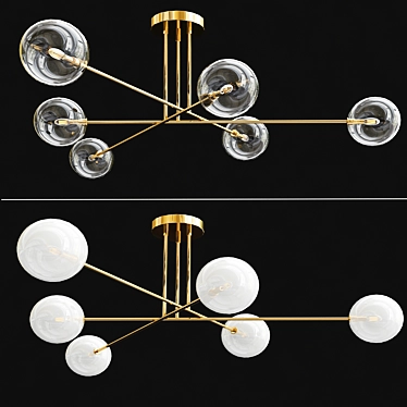 Aksel Brass Chandelier - 6 Light 3D model image 1 