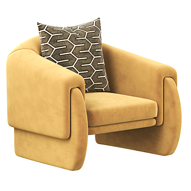 Elegant Luke Armchair: Modern Design, Luxurious Comfort 3D model image 1 