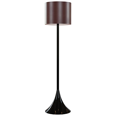 Sleek Black Floor Lamp 3D model image 1 