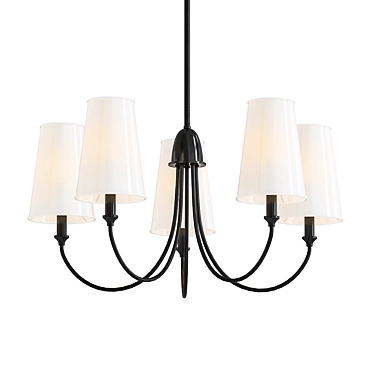 Elegant Matte Black Chandelier 3D model image 1 