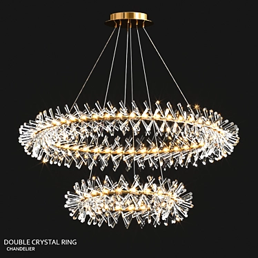 Elegant Marianna Chandelier, 100cm Diameter 3D model image 1 