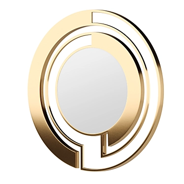 Brass Framed Mirror BC005 - Elegant & Customizable 3D model image 1 