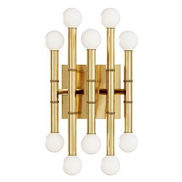 Modern Bamboo Glam: Meurice Five-Arm Sconce 3D model image 1 