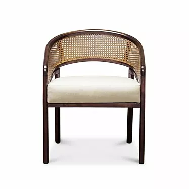 Rustic Rattan Spencer Chair 3D model image 1 