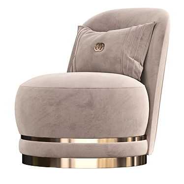 Perla Velvet Accent Armchair 3D model image 1 