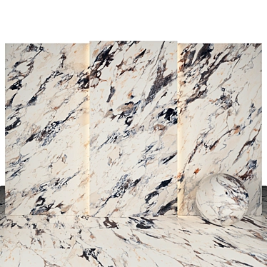 Breccia Glossy Marble: Elegant Texture for Versatile Applications 3D model image 1 