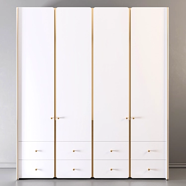 Sleek 71-Inch Wardrobe 3D model image 1 