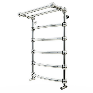 Retro NP Series 2 - Water Heated Towel Rail with Shelf 3D model image 1 