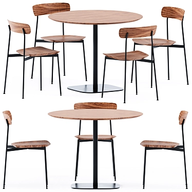 Sleek Round Dining Table 3D model image 1 