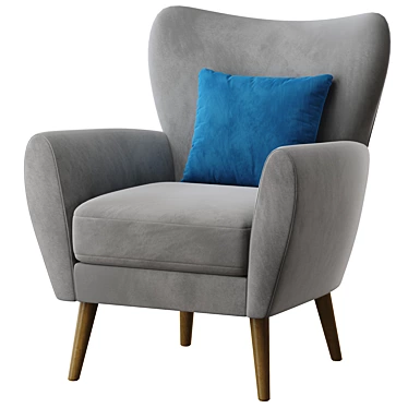 Modern Wilson Accent Chair with Light Legs 3D model image 1 