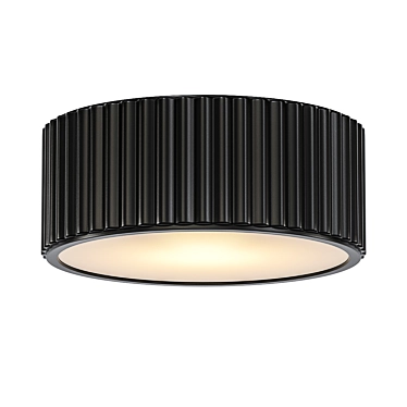 Sleek Ribbed Ceiling Light 3D model image 1 